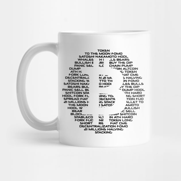 Bitcoin design with crypto words by My Crypto Design